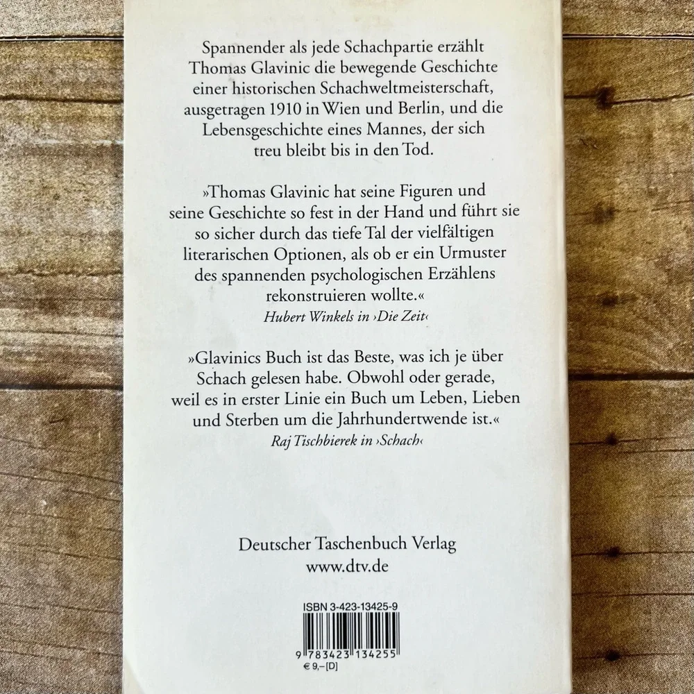 Carl Haffners Liebe zum Unentschieden‎ Thomas Glavinic German Chess Novel dtv